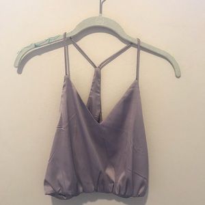 Purple silk crop top